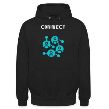 Internet Connect together - Unisex Hoodie - Schwarz - Vorne - Alina (178cm) & Michal (187cm)