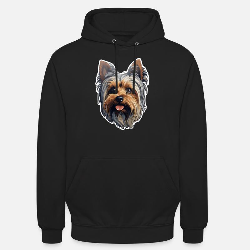 Yorkshire Terrier Head - Unisex Hoodie - black