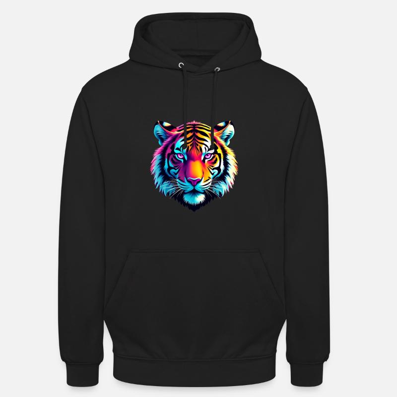 Synthwave Tiger - Unisex Hoodie - black