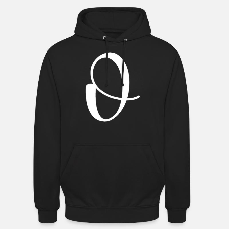 Calligraphie, initiale O - Sweat-shirt à capuche unisexe - noir
