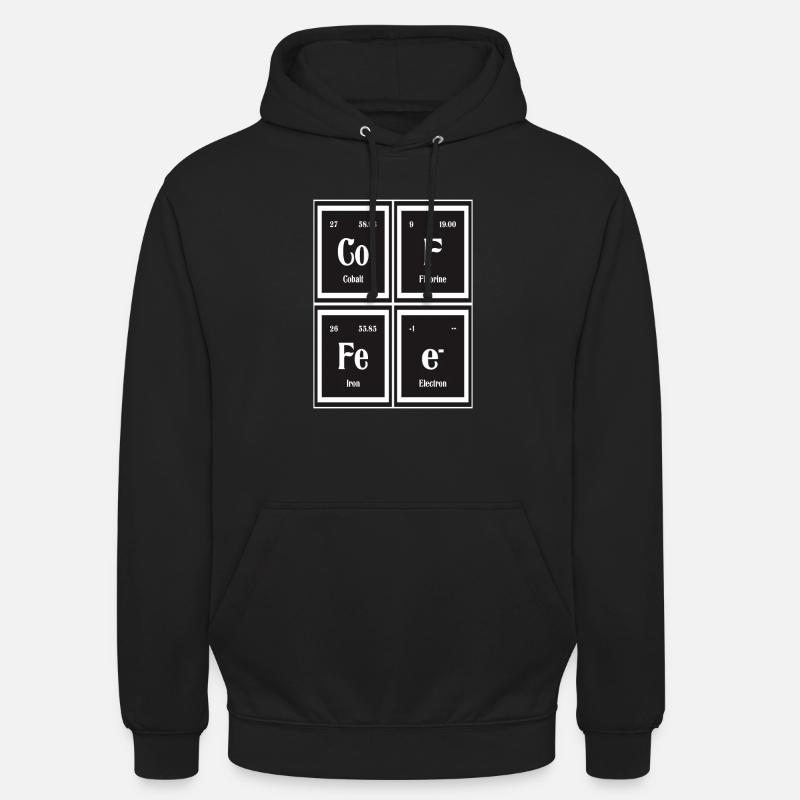 Kaffee | Periodensystem der Elemente - Unisex Hoodie - Schwarz
