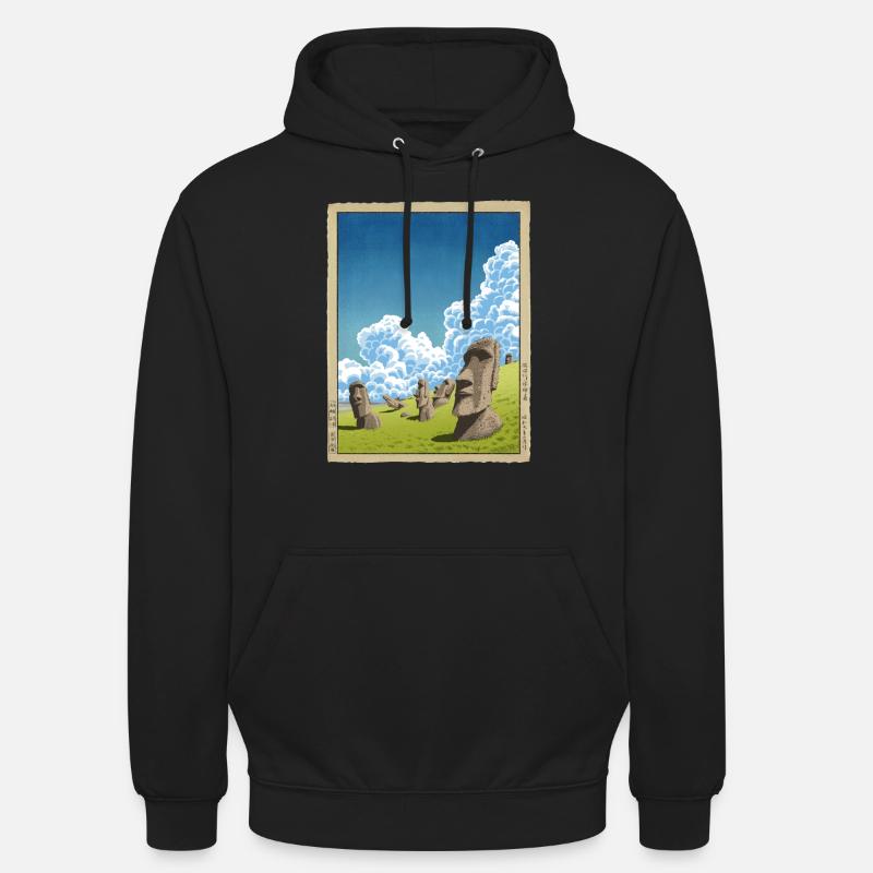 Statues des îles de Pâques - Sweat-shirt à capuche unisexe - noir