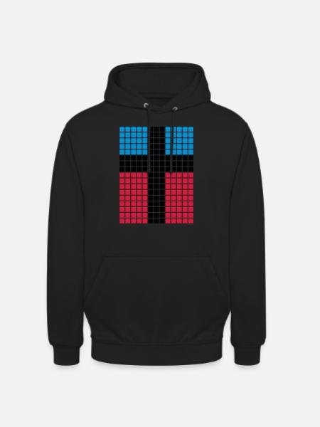 Cross Grid Pattern - Unisex Hoodie - black