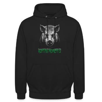 Eber - Wildschwein - Hunting - Jagd - Unisex Hoodie - Schwarz - Vorne - Alina (178cm) & Michal (187cm)