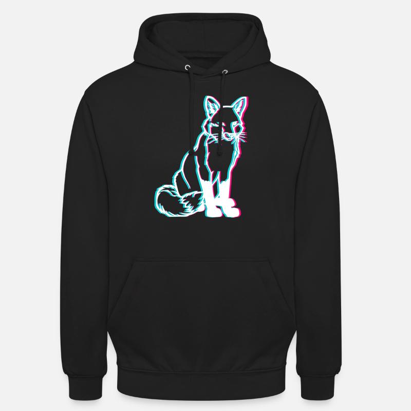 Fuchs 3D Wald Tiere - Sweat-shirt à capuche unisexe - noir