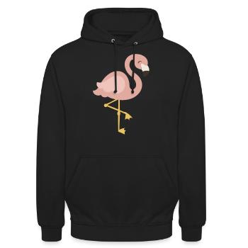 Flamingo Symbole - Sweat-shirt à capuche unisexe - noir - Devant - Alina (178cm) & Michal (187cm)