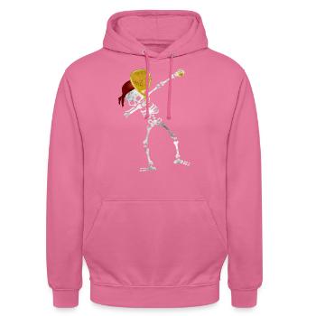 Padel Dabbing Skeleton - Lustiger Padelist Dab - Unisex Hoodie - Pink - Vorne - Alina (178cm) & Michal (187cm)