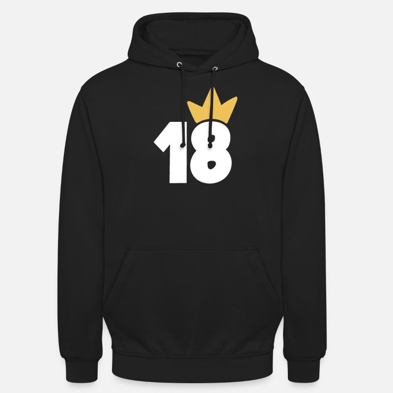 18 Couronne numéro 18 - Sweat-shirt à capuche unisexe - noir