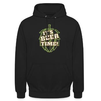 Bier Zeit - Unisex Hoodie - Schwarz - Vorne - Alina (178cm) & Michal (187cm)