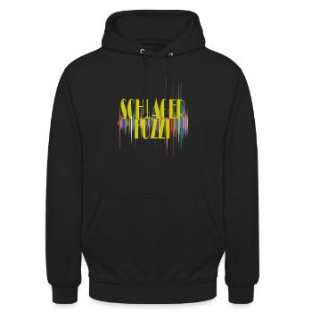 SCHLAGERFUZZI - Unisex Hoodie - Schwarz - Vorne - Alina (178cm) & Michal (187cm)
