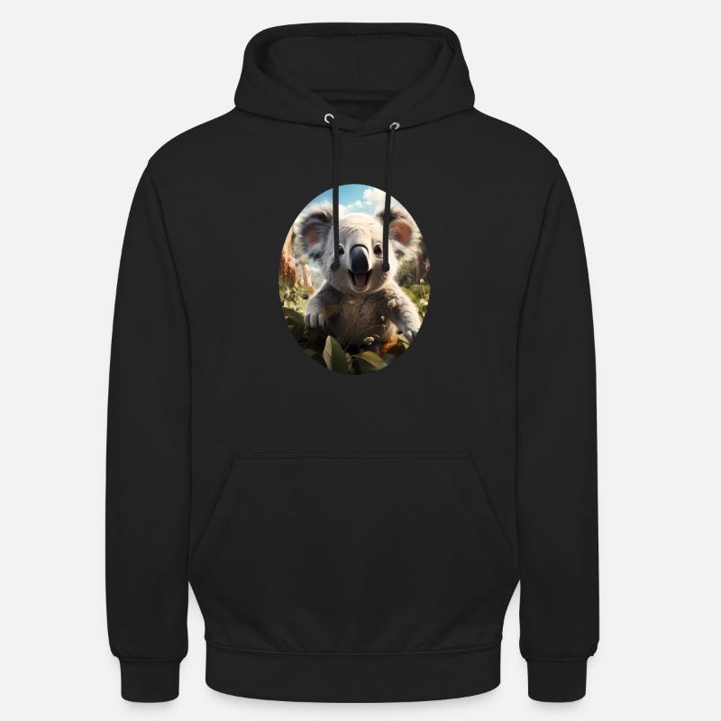 Koala - Bluza z kapturem typu unisex - czarny