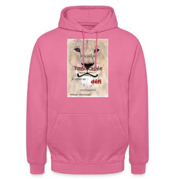 Behinderung von Frauen - Unisex Hoodie - Pink - Vorne - Alina (178cm) & Michal (187cm)