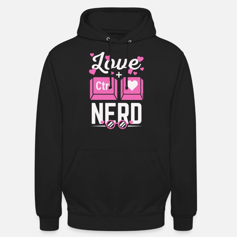 Liebe Nerd CTRL - Herz - Unisex Hoodie - Schwarz
