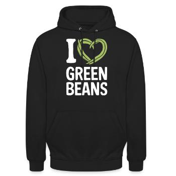 Grüne Bohnen - Unisex Hoodie - Schwarz - Vorne - Alina (178cm) & Michal (187cm)