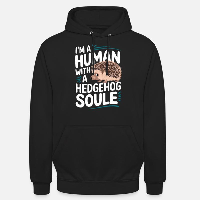 Igel Stachelig Tier Igel - Unisex Hoodie - Schwarz