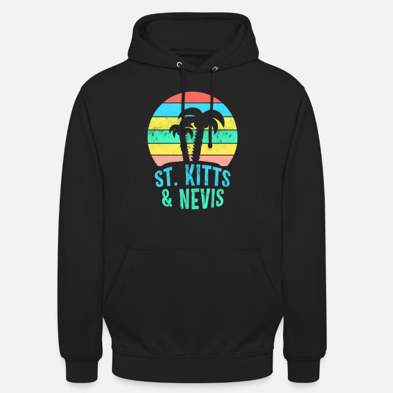ST. KITTS & NEVIS - Sweat-shirt à capuche unisexe - noir