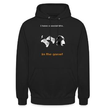 Gamer Socialite - Unisex Hoodie - Schwarz - Vorne - Alina (178cm) & Michal (187cm)