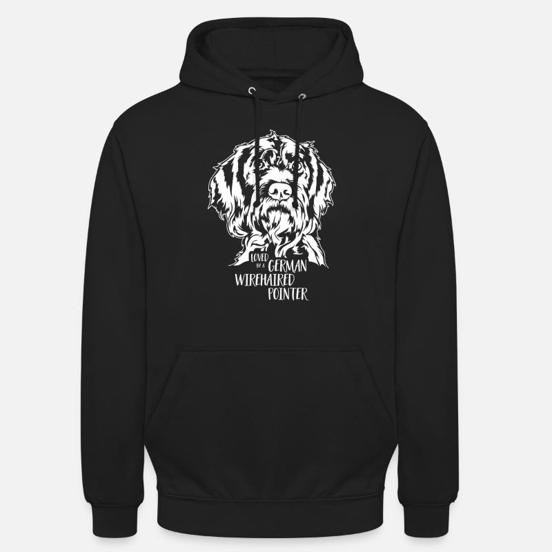 Loved by a German Wirehaired Pointer Dog Wilsigns - Unisex Hoodie - black