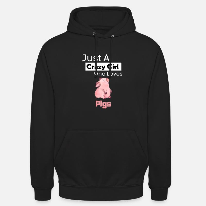 Cochon - Sweat-shirt à capuche unisexe - noir