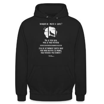 Citation Merlin - Meute de loups - Kaameløtt - Sweat-shirt à capuche unisexe - noir - Devant - Alina (178cm) & Michal (187cm)