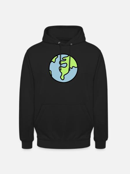 Globus - Welt - Unisex Hoodie - Schwarz