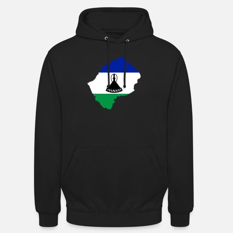 Lesotho flag - Unisex Hoodie - black