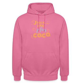 J'peux pas je fais caca - Sweat-shirt à capuche unisexe - rose - Devant - Alina (178cm) & Michal (187cm)