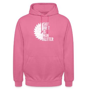 La sciure de bois est l’homme glitter - Sweat-shirt à capuche unisexe - rose - Devant - Alina (178cm) & Michal (187cm)