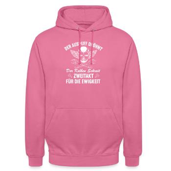 Der Auspuff dröhnt, der Kolben schreit... S50 S51 - Unisex Hoodie - Pink - Vorne - Alina (178cm) & Michal (187cm)