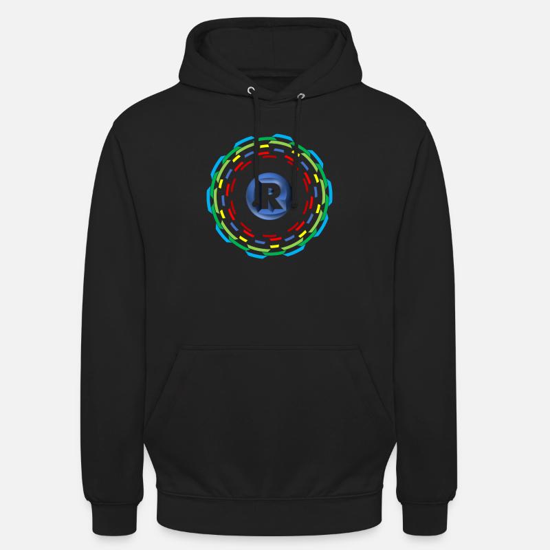 Cercles R - Sweat-shirt à capuche unisexe - noir