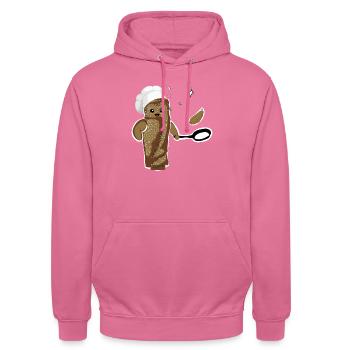 galette saucisse - Sweat-shirt à capuche unisexe - rose - Devant - Alina (178cm) & Michal (187cm)