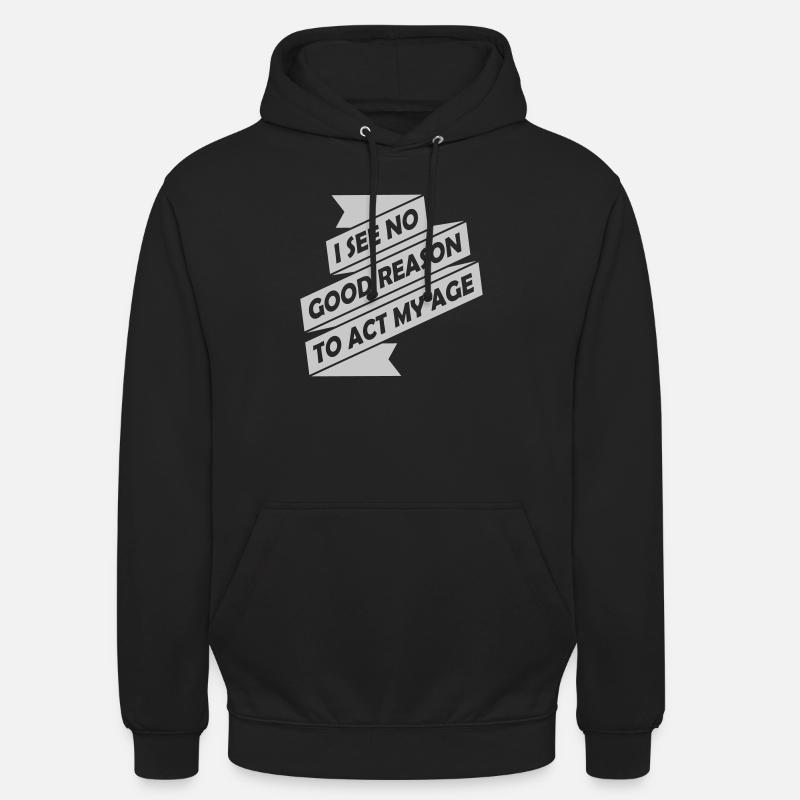 pour agir à mon âge - Sweat-shirt à capuche unisexe - noir