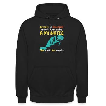 Ich liebe Manatees, Dugongs - Unisex Hoodie - Schwarz - Vorne - Alina (178cm) & Michal (187cm)