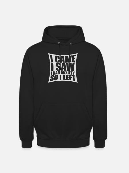 J’avais de l’anxiété en disant - Sweat-shirt à capuche unisexe - noir