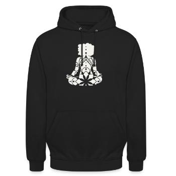 Yoga Meditation Mandala - Unisex Hoodie - black - Front - Alina (178cm) & Michal (187cm)