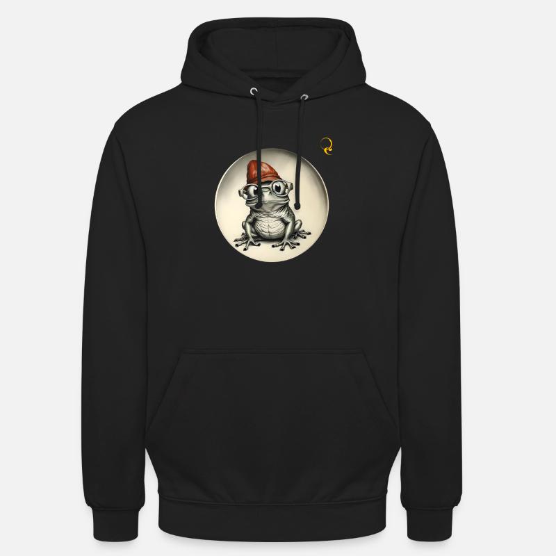 GRENOUILLE AVEC DES LUNETTES - Sweat-shirt à capuche unisexe - noir