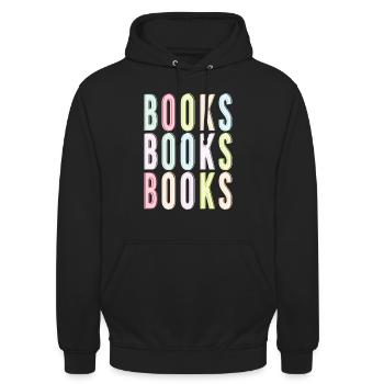 Books Books Books - Unisex Hoodie - Schwarz - Vorne - Alina (178cm) & Michal (187cm)