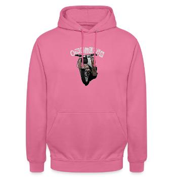 Schwalbe Tuning (brown / rust) // Illustration - Unisex Hoodie - pink - Front - Alina (178cm) & Michal (187cm)
