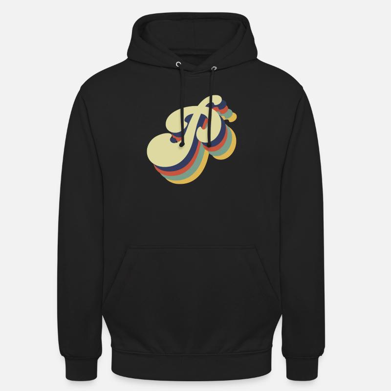 Lettre p rétro - Sweat-shirt à capuche unisexe - noir