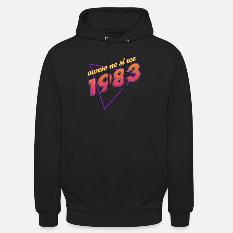 Rétro - Awesome since 1983 - Sweat-shirt à capuche unisexe - noir