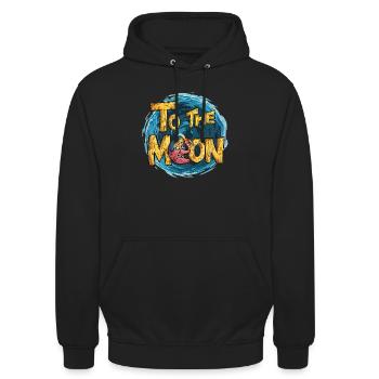 Zum Mond - Unisex Hoodie - Schwarz - Vorne - Alina (178cm) & Michal (187cm)