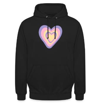 herz herz herz - Unisex Hoodie - Schwarz - Vorne - Alina (178cm) & Michal (187cm)