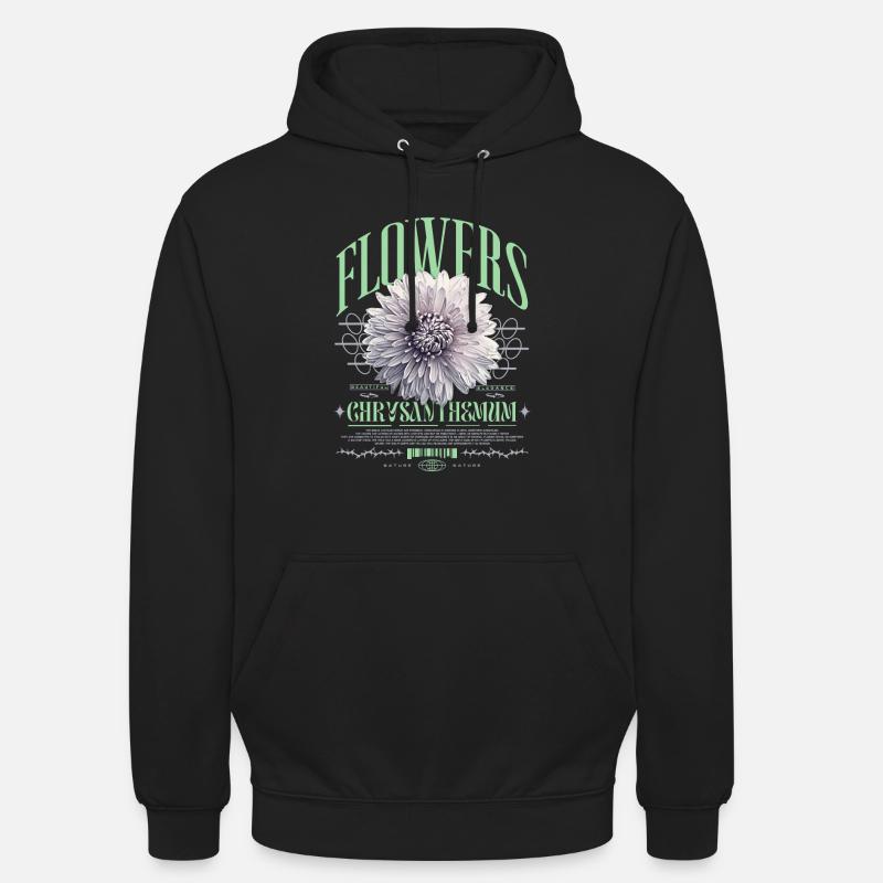 Chrysanthème Fleurs de chrysanthème - Sweat-shirt à capuche unisexe - noir