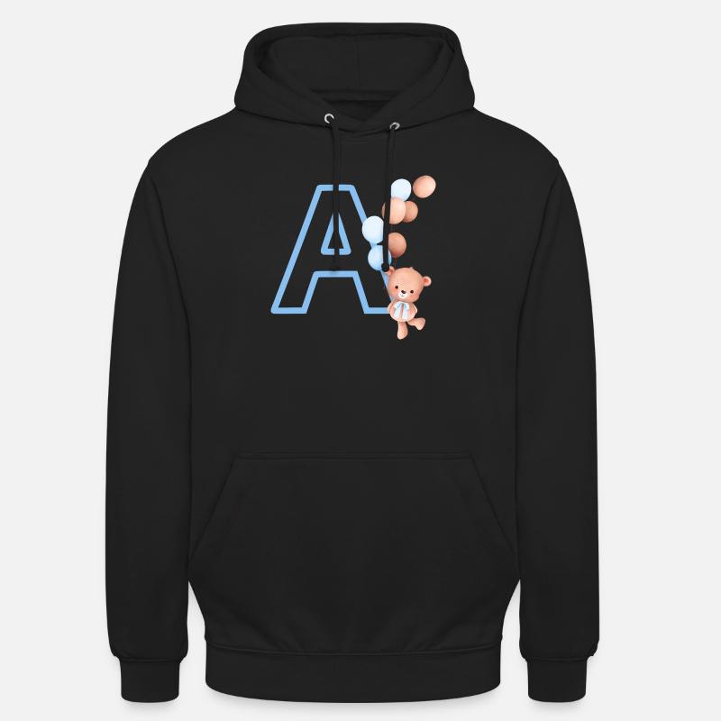 Lettre a bleue ours - Sweat-shirt à capuche unisexe - noir