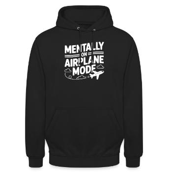 Mentally on Airplane Mode - Unisex Hoodie - black - Front - Alina (178cm) & Michal (187cm)