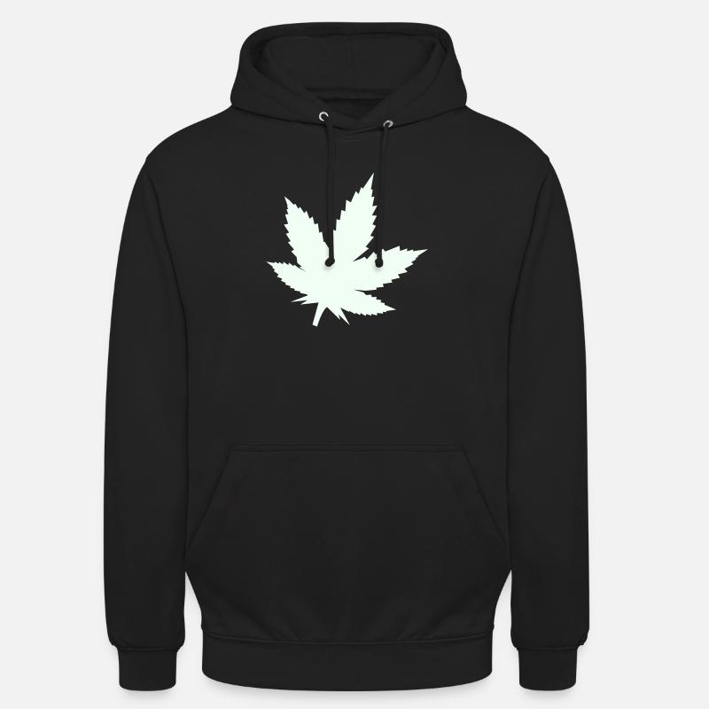Cannabis Leaf Silhouette Mint - Unisex Hoodie - black