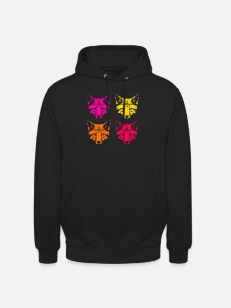 Renards de couleur - Sweat-shirt à capuche unisexe - noir