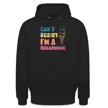 Kann dem Sugarholic Cream Gradient nicht widerstehen - Unisex Hoodie - Schwarz - Vorne - Alina (178cm) & Michal (187cm)