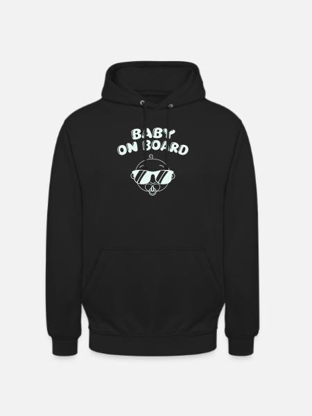 Baby On Board Retro Sunglasses - Unisex Hoodie - black