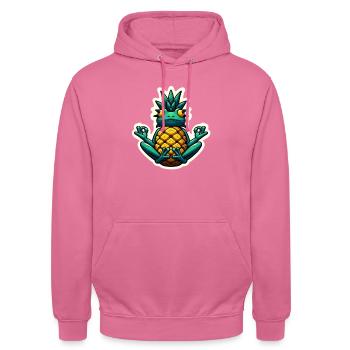 Grenouille de yoga - Sweat-shirt à capuche unisexe - rose - Devant - Alina (178cm) & Michal (187cm)
